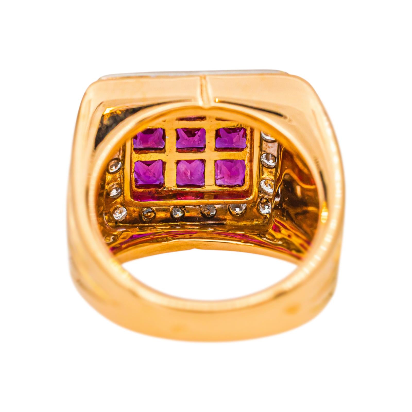 Bague Chevalière Or jaune Rubis