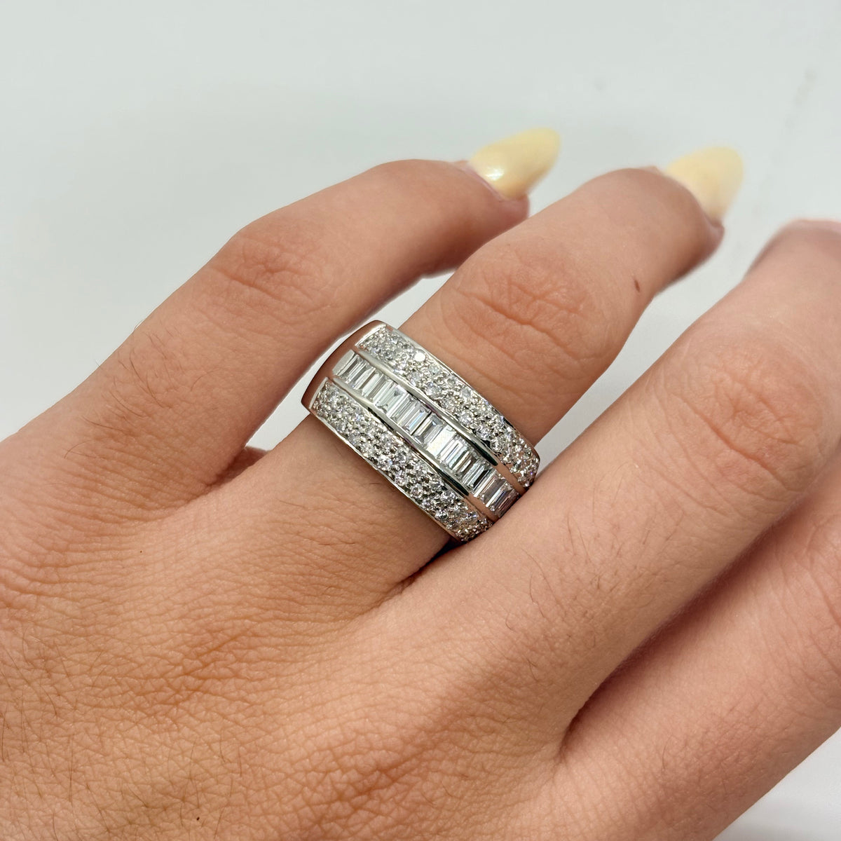 White Gold and Diamond Band Ring