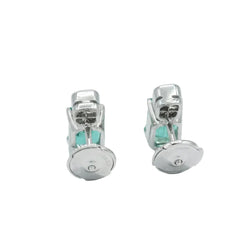 White Gold Earrings with Emeralds and Diamonds