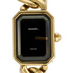 Watch CHANEL "Première" in yellow gold, steel, onyx, lacquer and quartz