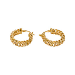 Yellow Gold American Link Earrings