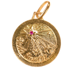 "Star of Love" Medal in Yellow Gold and Rubies