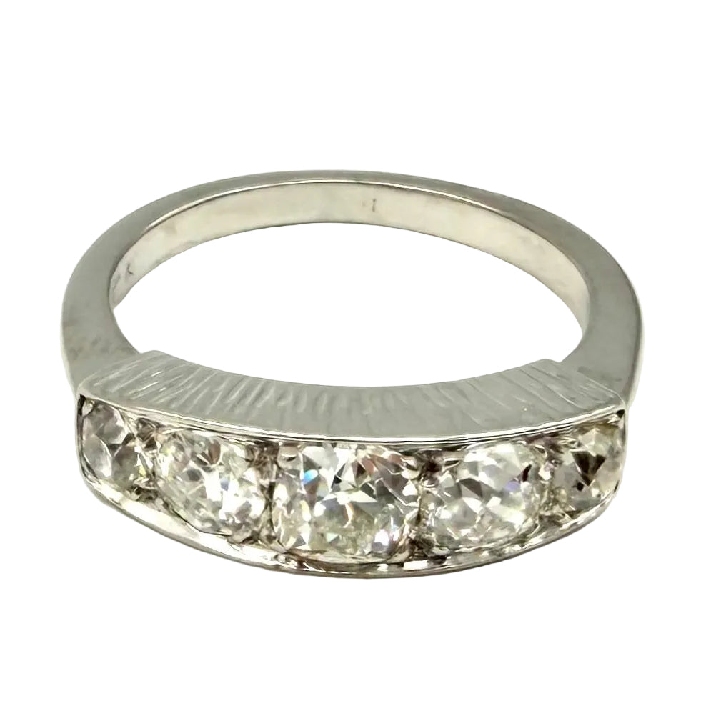 White Gold and Diamond Garter Ring