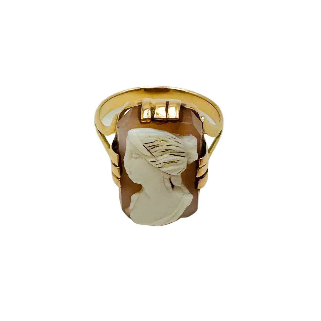 Bague Camée en or rose et cornaline