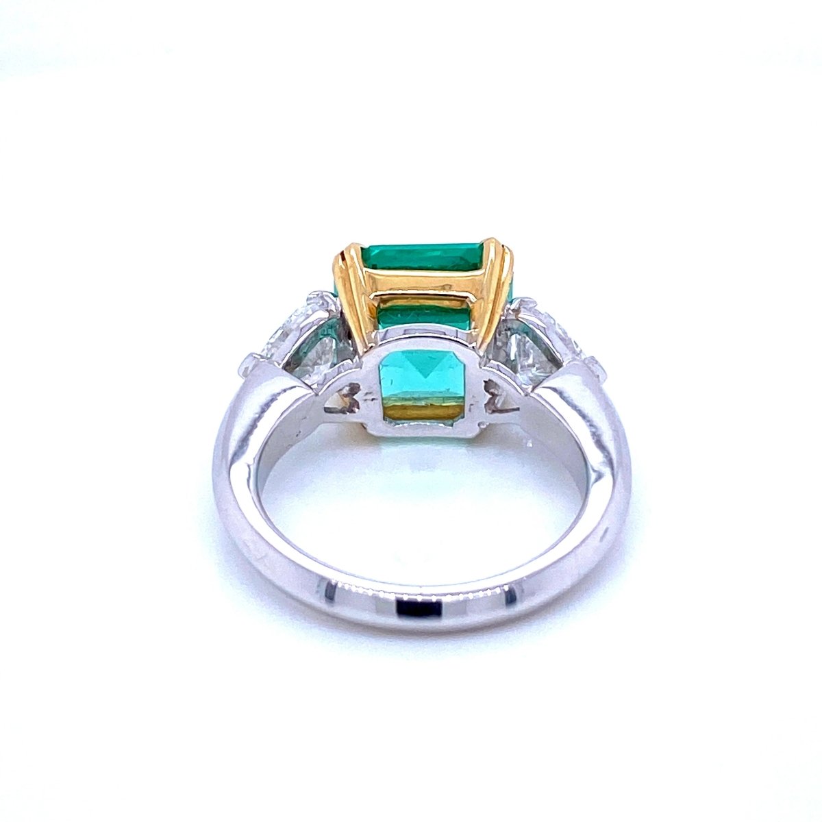 Certified 5.55 Carat Colombian Natural Emerald Heart Diamond Ring - Castafiore