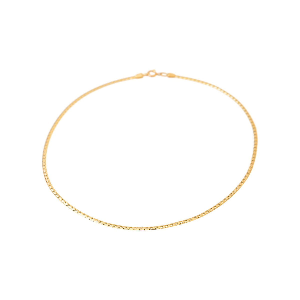 Yellow Gold Curb Chain Necklace