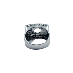 Tank Ring in white gold, Aquamarine and Diamonds