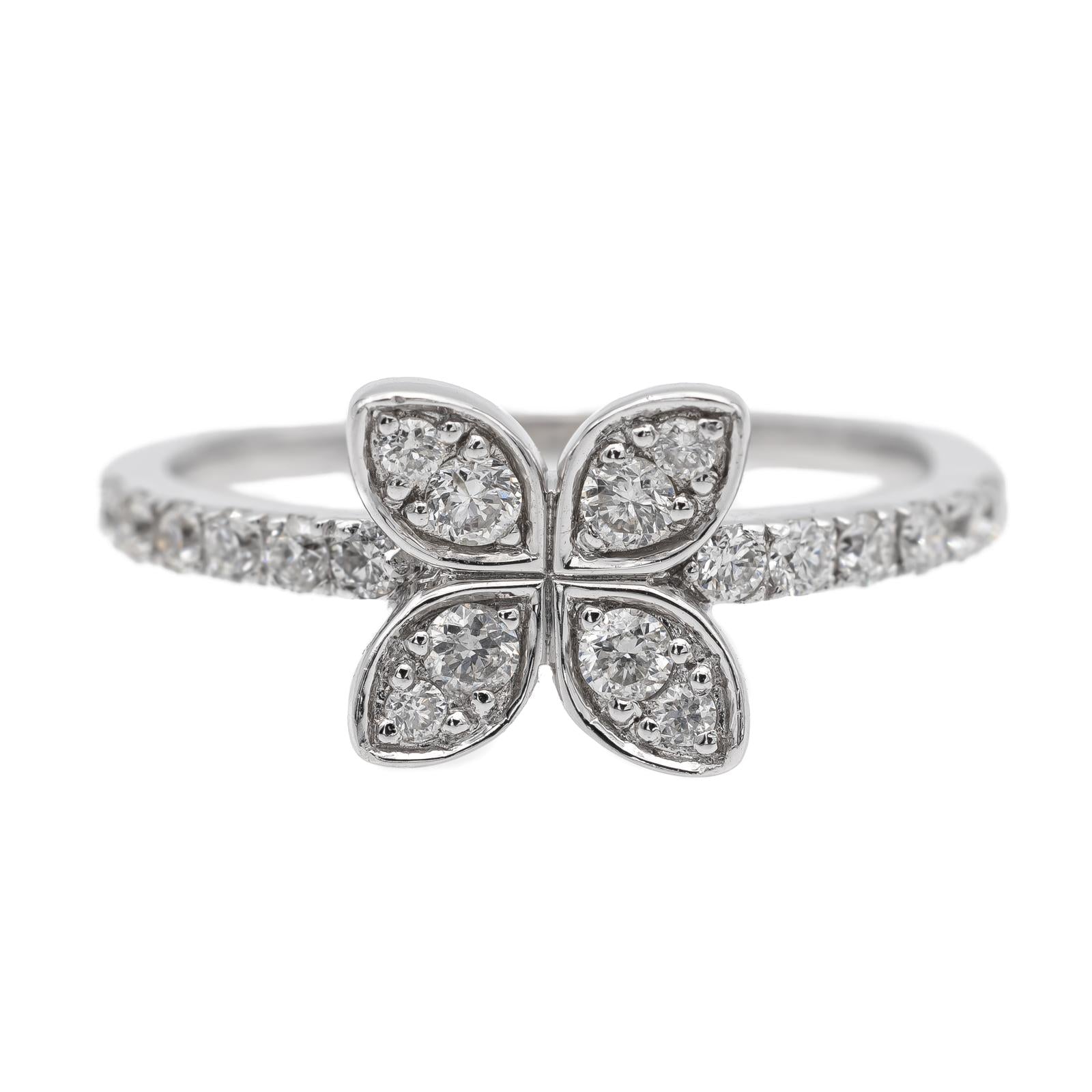 Bague Fleur Or blanc Diamant