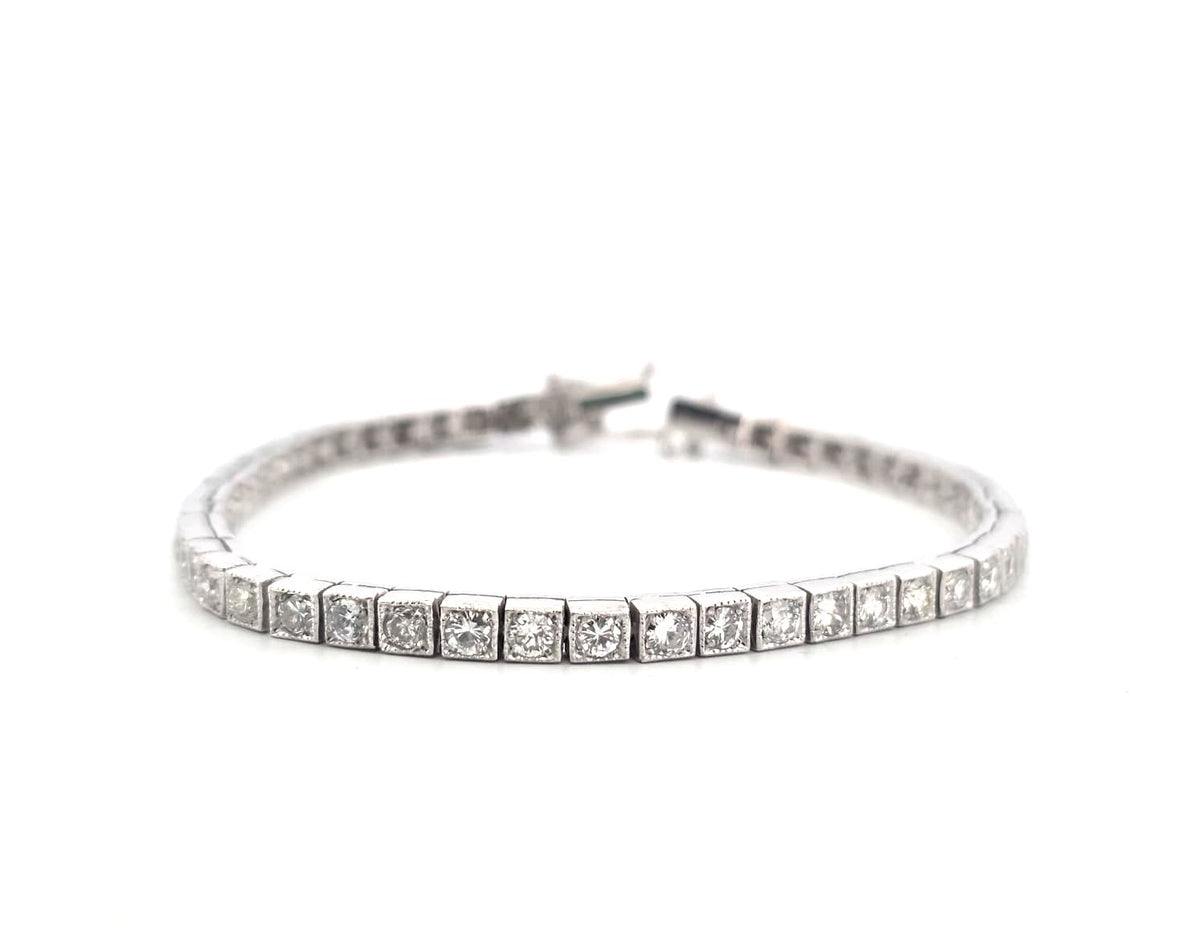 Bracelet Ligne en platine et diamants