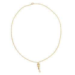 Yellow gold, Enamel, and Diamond necklace