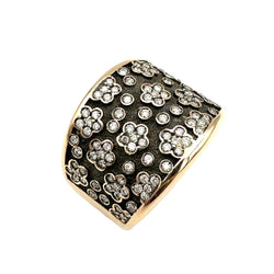 PASQUALE BRUNI "Ricami" Headband Ring in Rose gold, black gold and diamonds