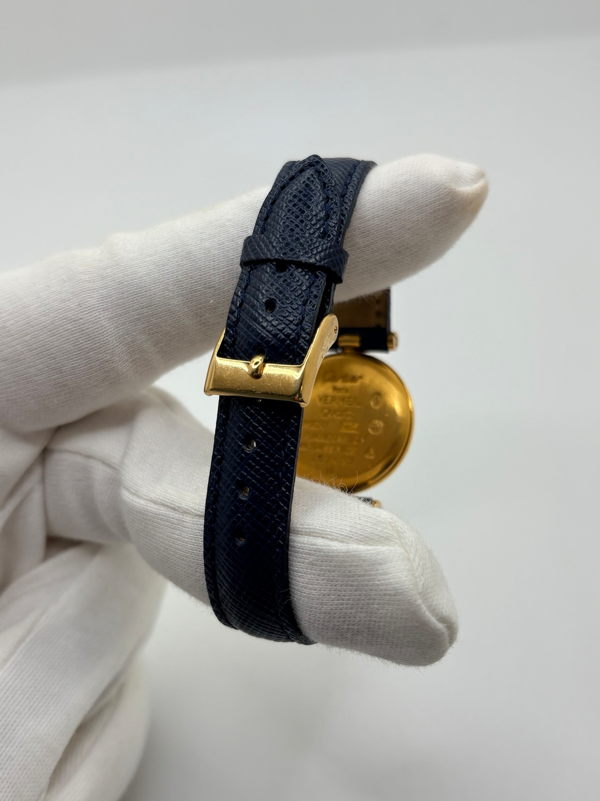 CARTIER "Must Vendôme" PM Watch in Vermeil and leather