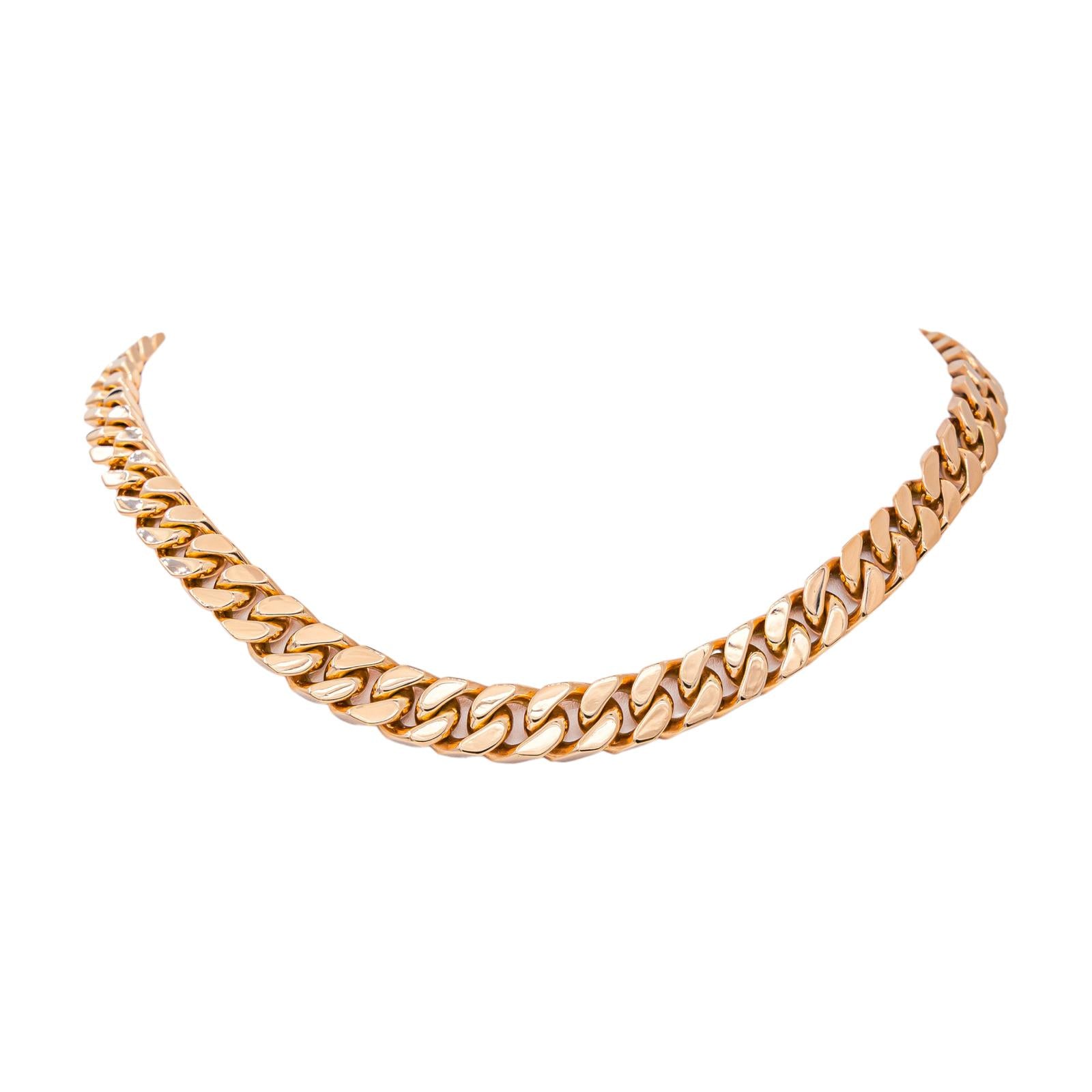 Rose gold curb chain necklace
