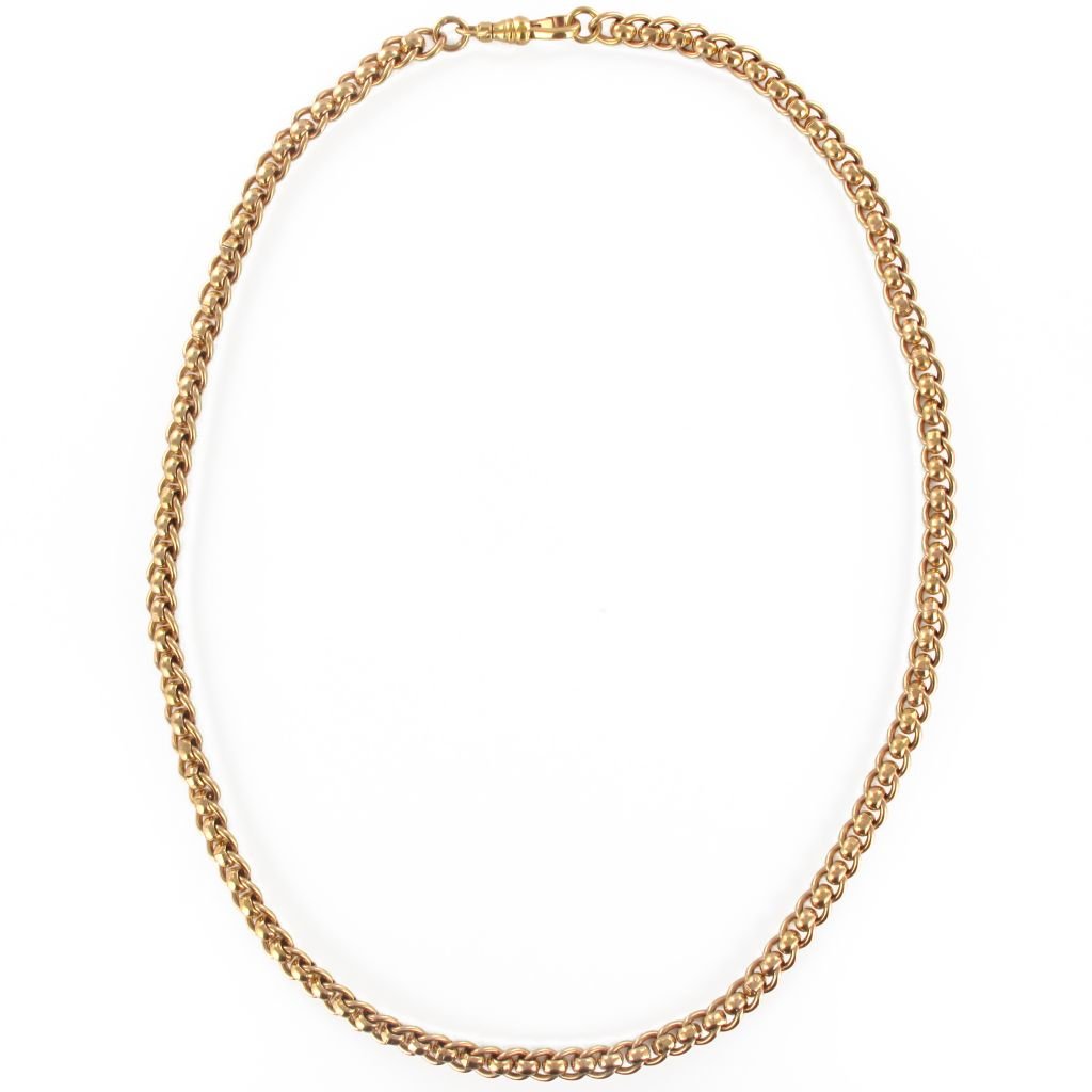 Chaine ancienne maille ovale en or rose - Castafiore