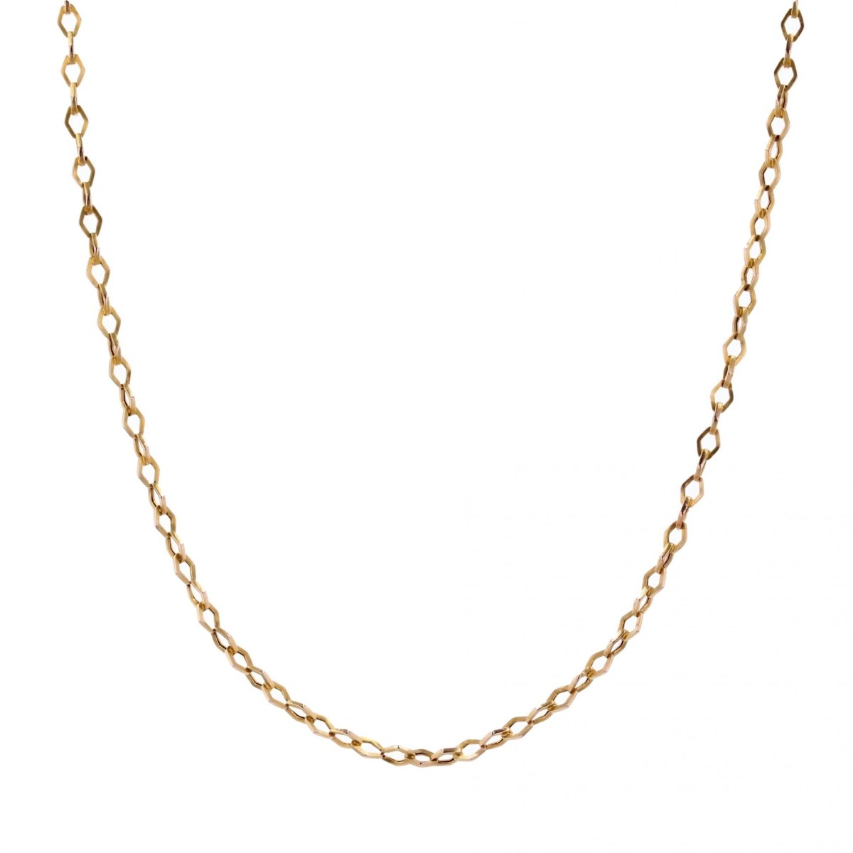 Chaine ANCIENNE Maillons losangiques en or rose - Castafiore