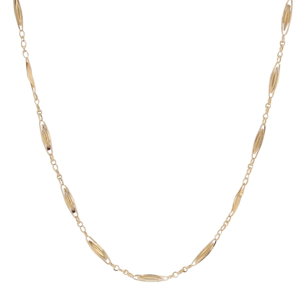 Chaîne ANCIENNE Navette en or jaune - Castafiore