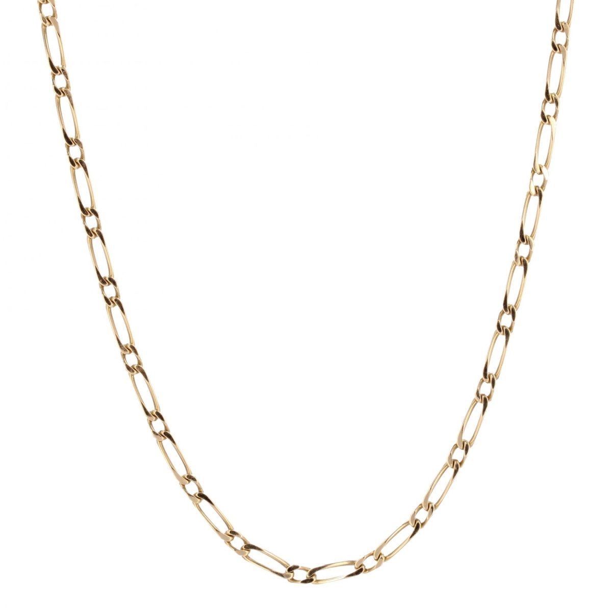 Chaine GOURMETTE Alternée en or jaune - Castafiore