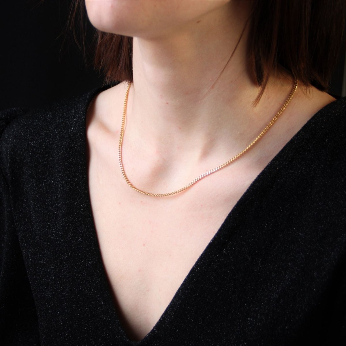 Chaine maille gourmette en or jaune - Castafiore