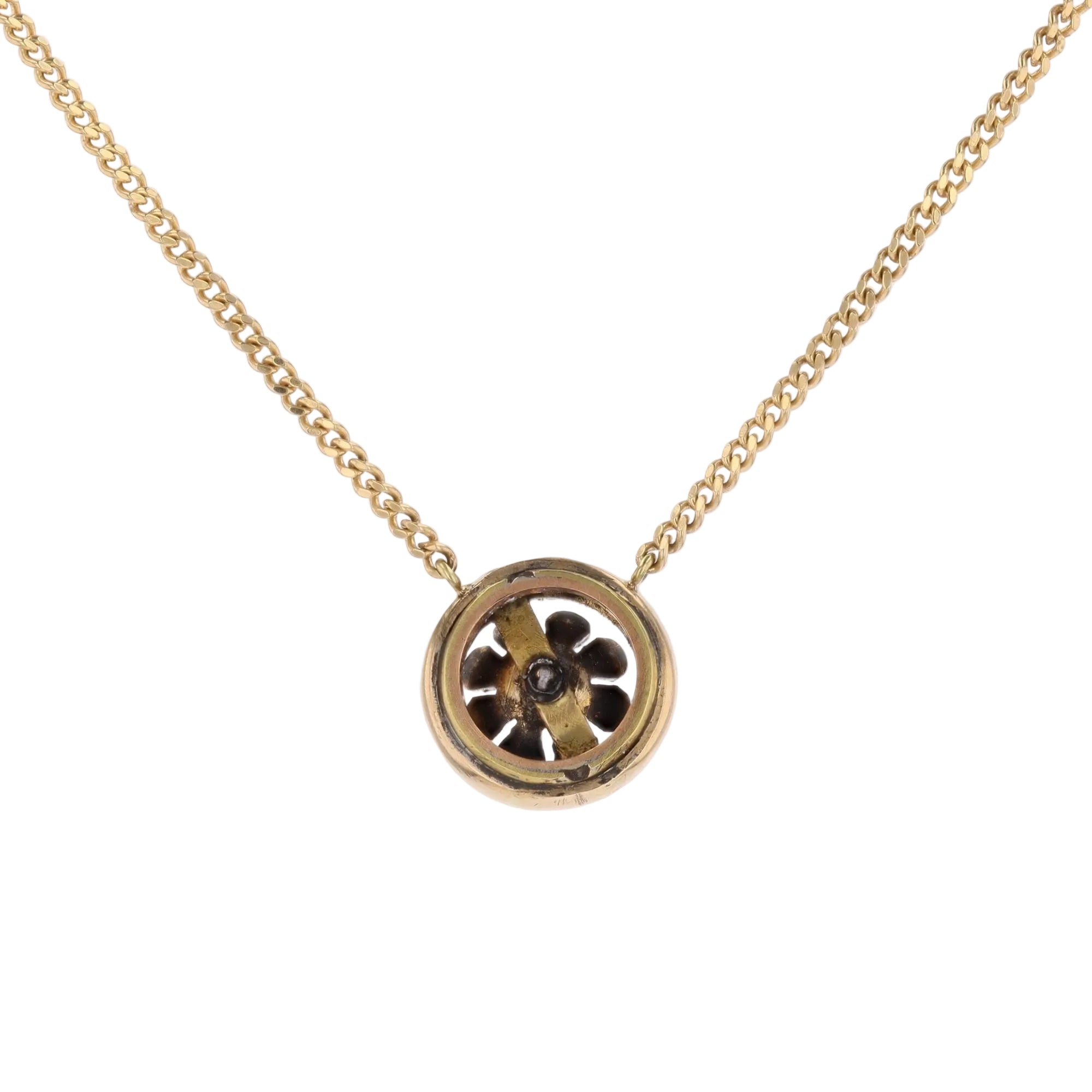 Gourmet link chain with antique pearl motif and diamonds