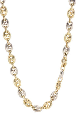 Chaine maille grain de café en or jaune et or blanc - Castafiore