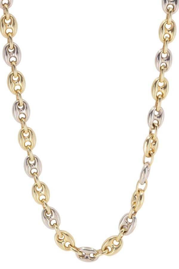 Chaine maille grain de café en or jaune et or blanc - Castafiore