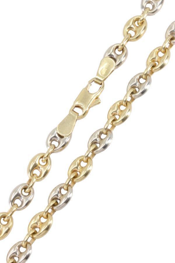 Chaine maille grain de café en or jaune et or blanc - Castafiore