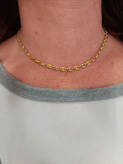 Chaine maille grain de café en or jaune et or blanc - Castafiore