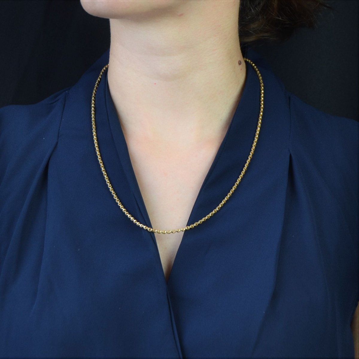 Chaine maille jaseron en or jaune - Castafiore