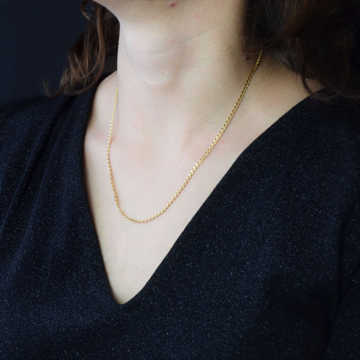 Chaine maille marine en or jaune - Castafiore