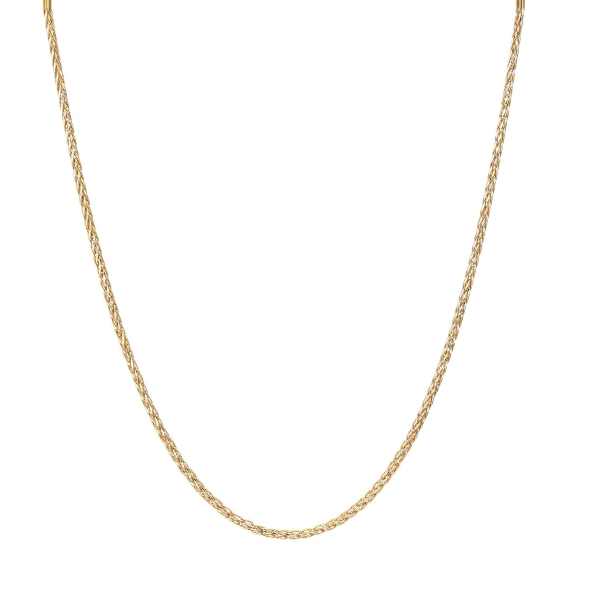Chaîne MAILLE Palmier en or jaune et or blanc - Castafiore