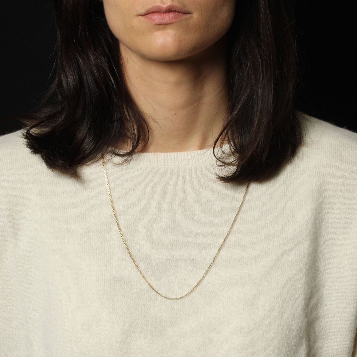 Chaine maille plate en or jaune - Castafiore