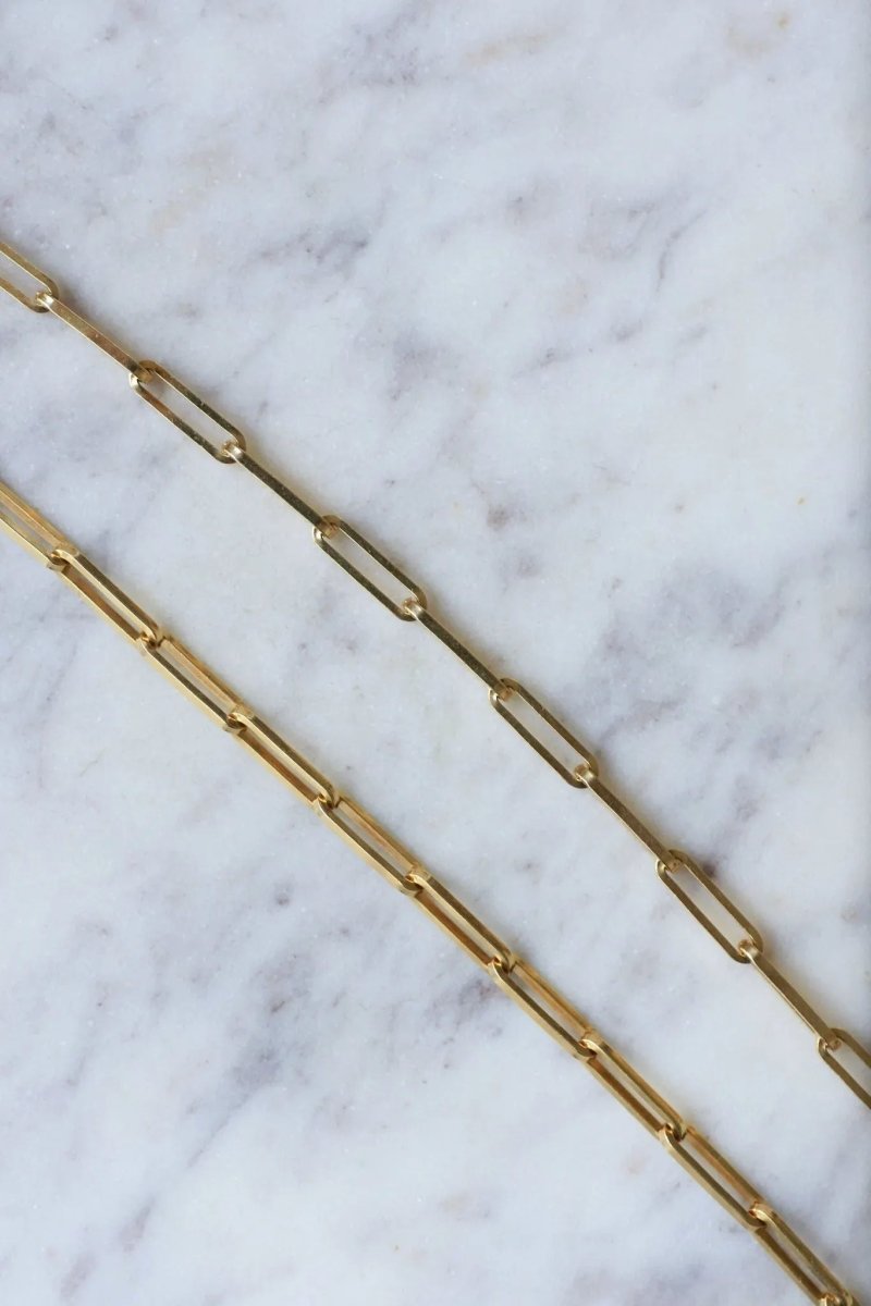 Chaîne maille rectangle or jaune - Castafiore