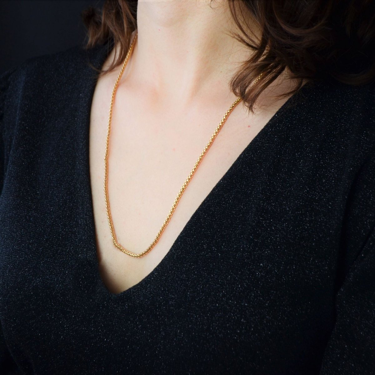 Chaine maille serpent en or jaune - Castafiore