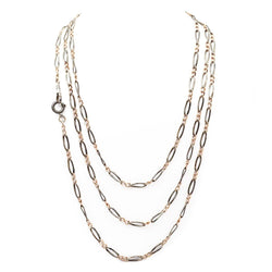 Chaine sautoir en argent niellé - Castafiore