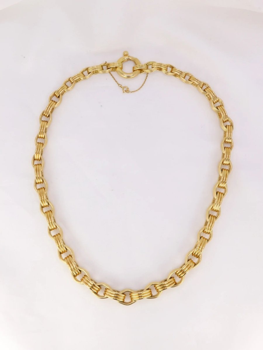 Chaîne vintage maille ovale en or jaune - Castafiore
