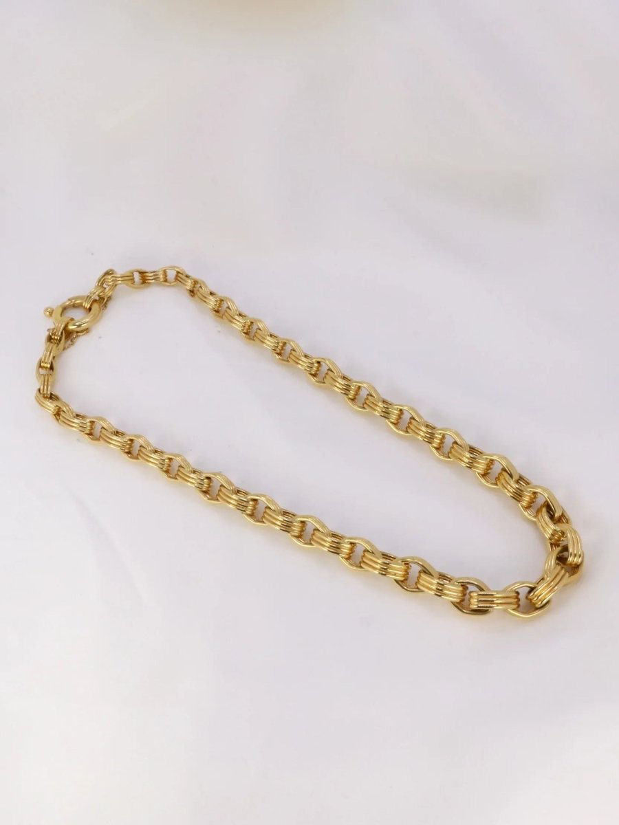 Chaîne vintage maille ovale en or jaune - Castafiore