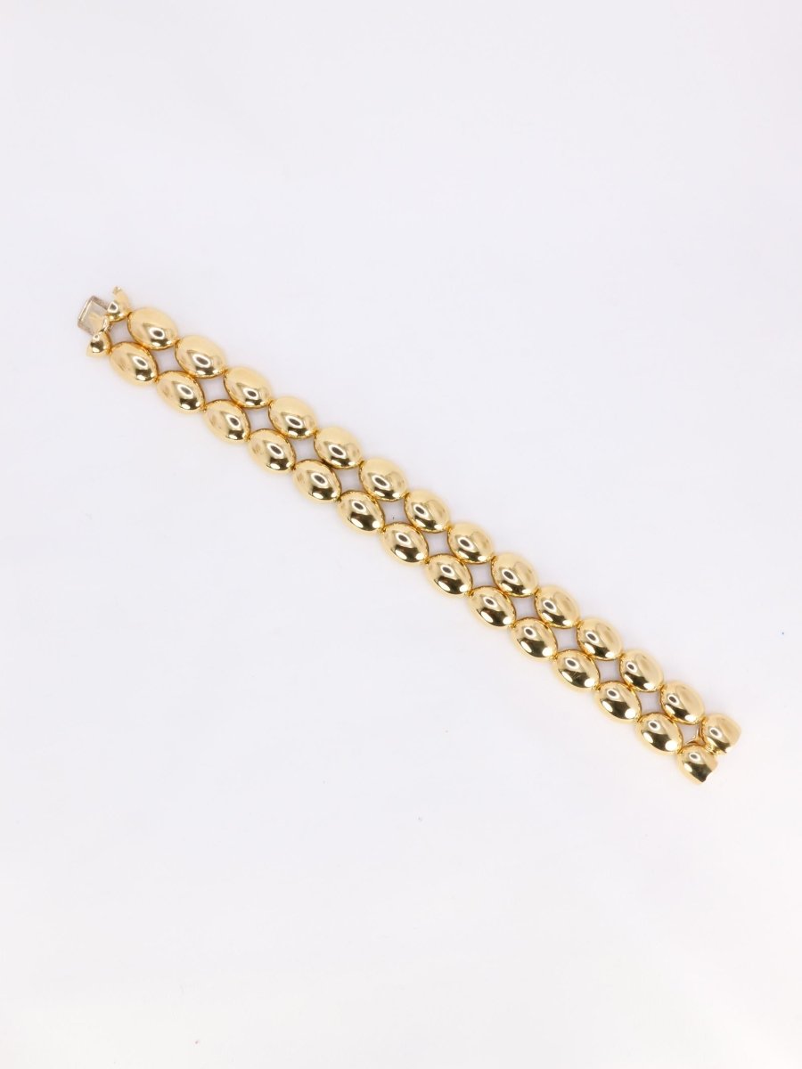 CHAUMET Bracelet jonc chaine vintage Magellan double rang or jaune - Castafiore