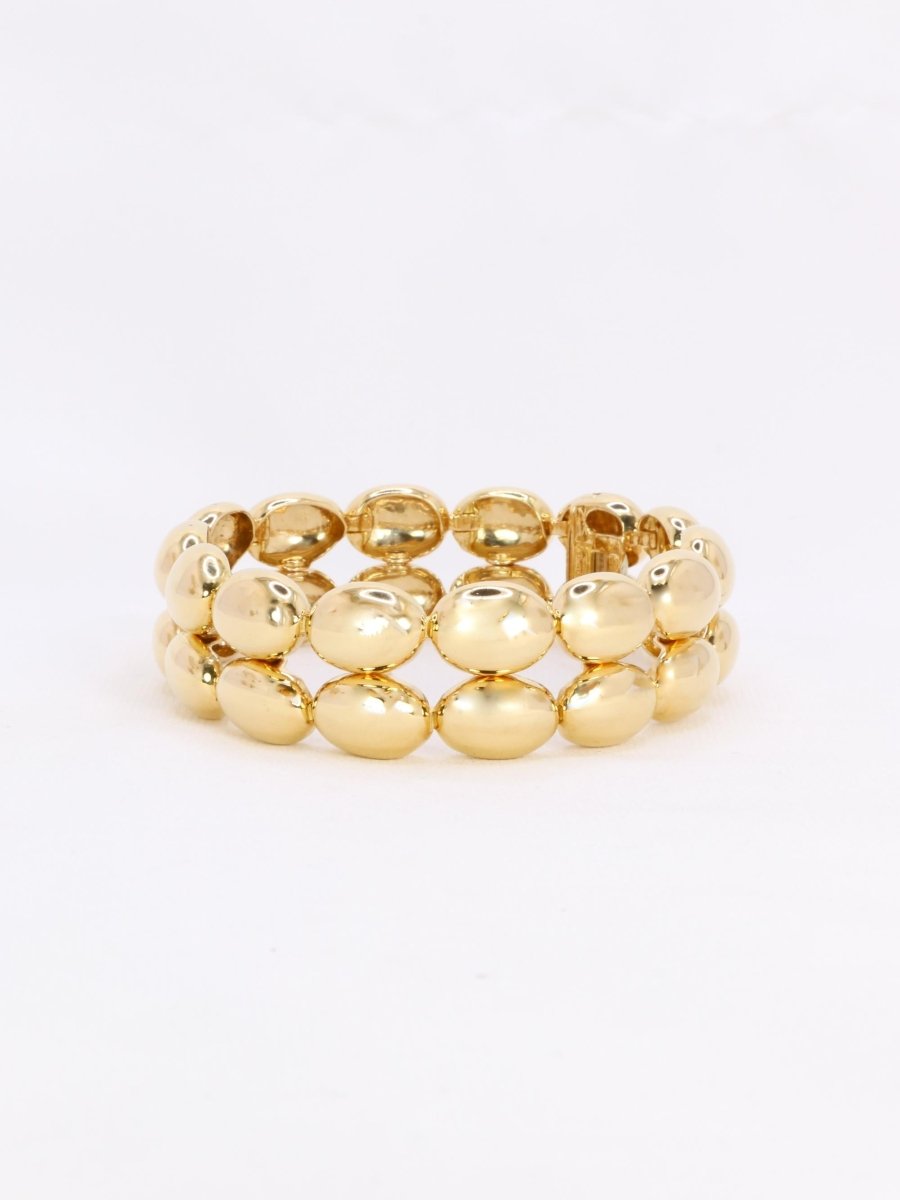 CHAUMET Bracelet jonc vintage Magellan double rang or jaune - Castafiore