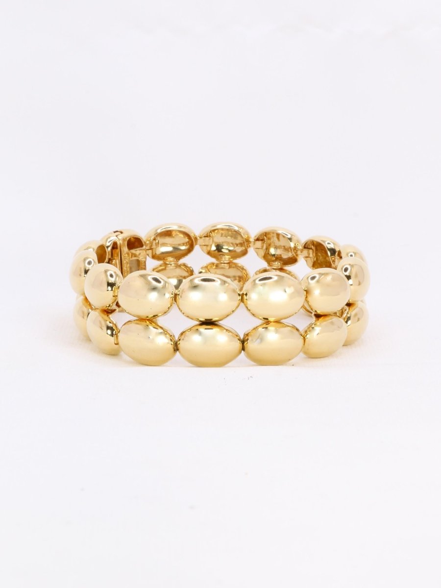 CHAUMET Bracelet jonc vintage Magellan double rang or jaune - Castafiore