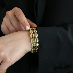 CHAUMET Bracelet jonc vintage Magellan double rang or jaune - Castafiore