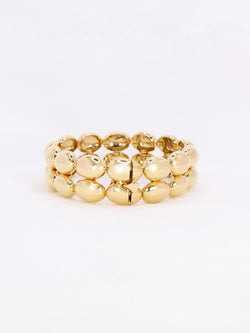 CHAUMET Bracelet jonc vintage Magellan double rang or jaune - Castafiore