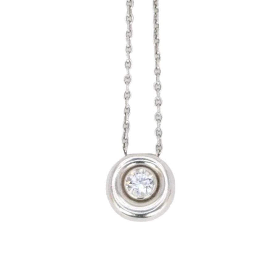 CHAUMET Collier pendentif or blanc diamant 0,25 carat - Castafiore