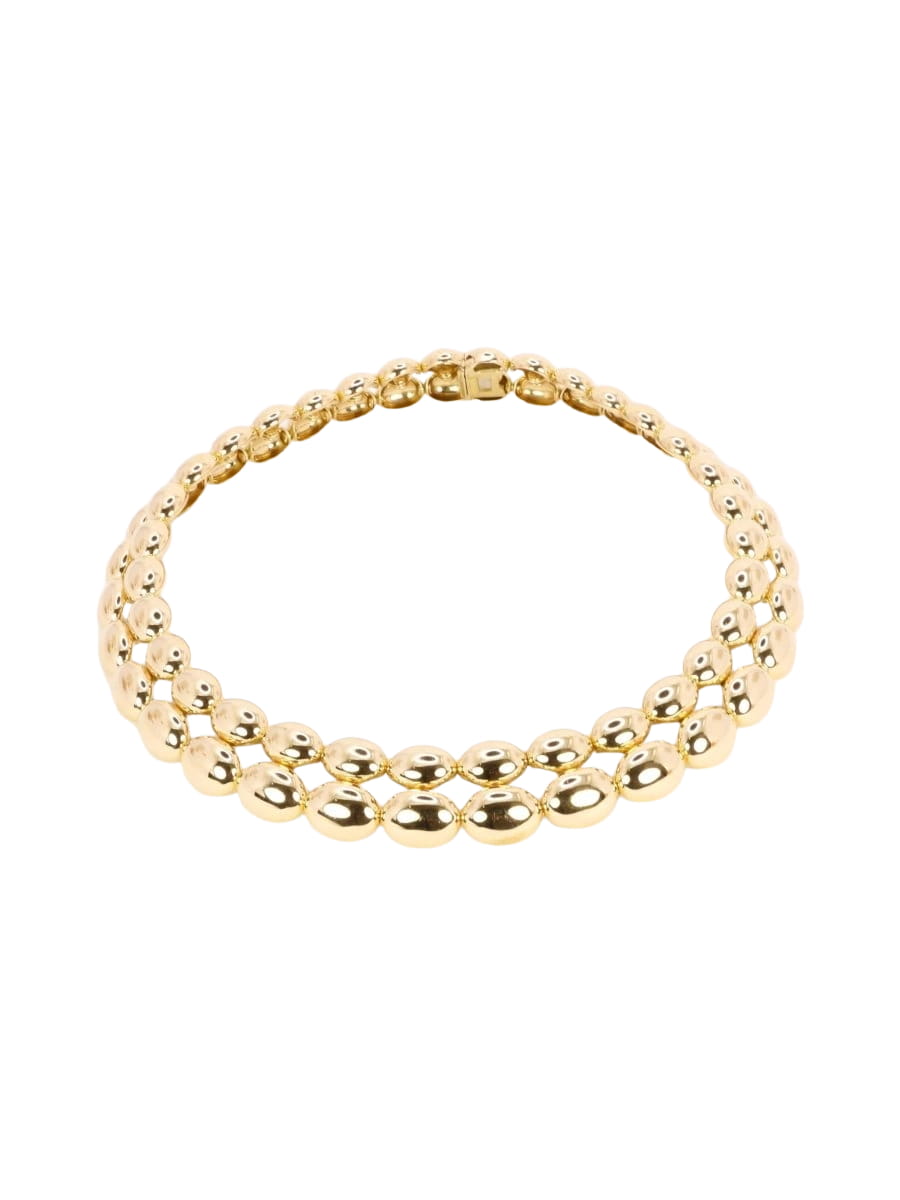 CHAUMET Collier vintage modèle Magellan double rang or jaune - Castafiore