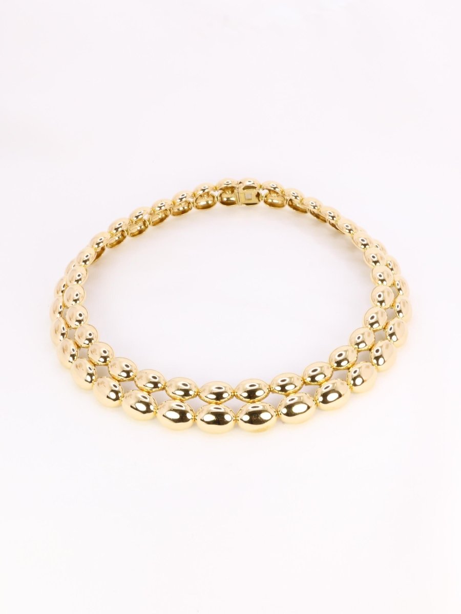 CHAUMET Collier vintage modèle Magellan double rang or jaune - Castafiore