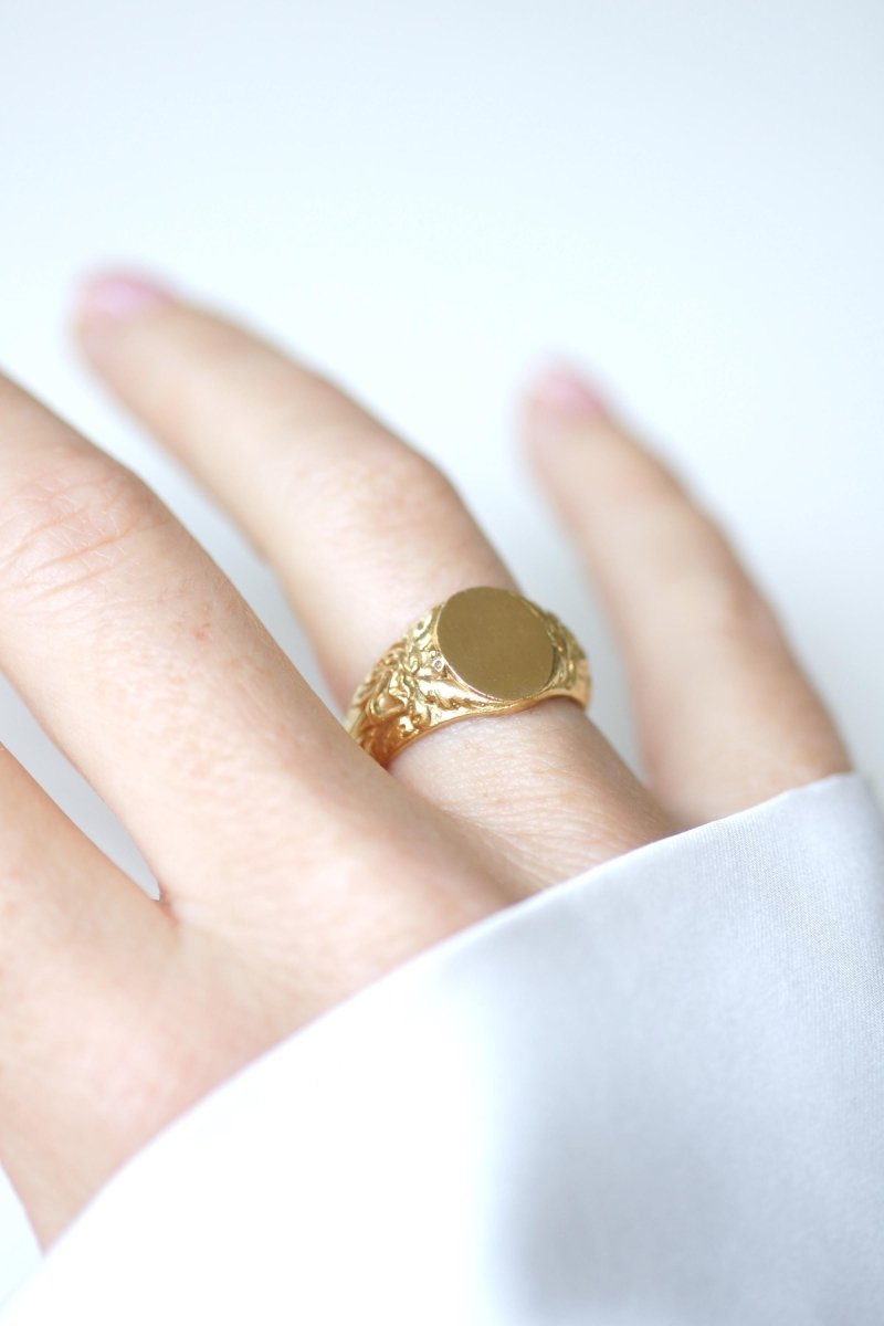 Chevalière Ancienne Tête de Faune en Or Jaune - Castafiore