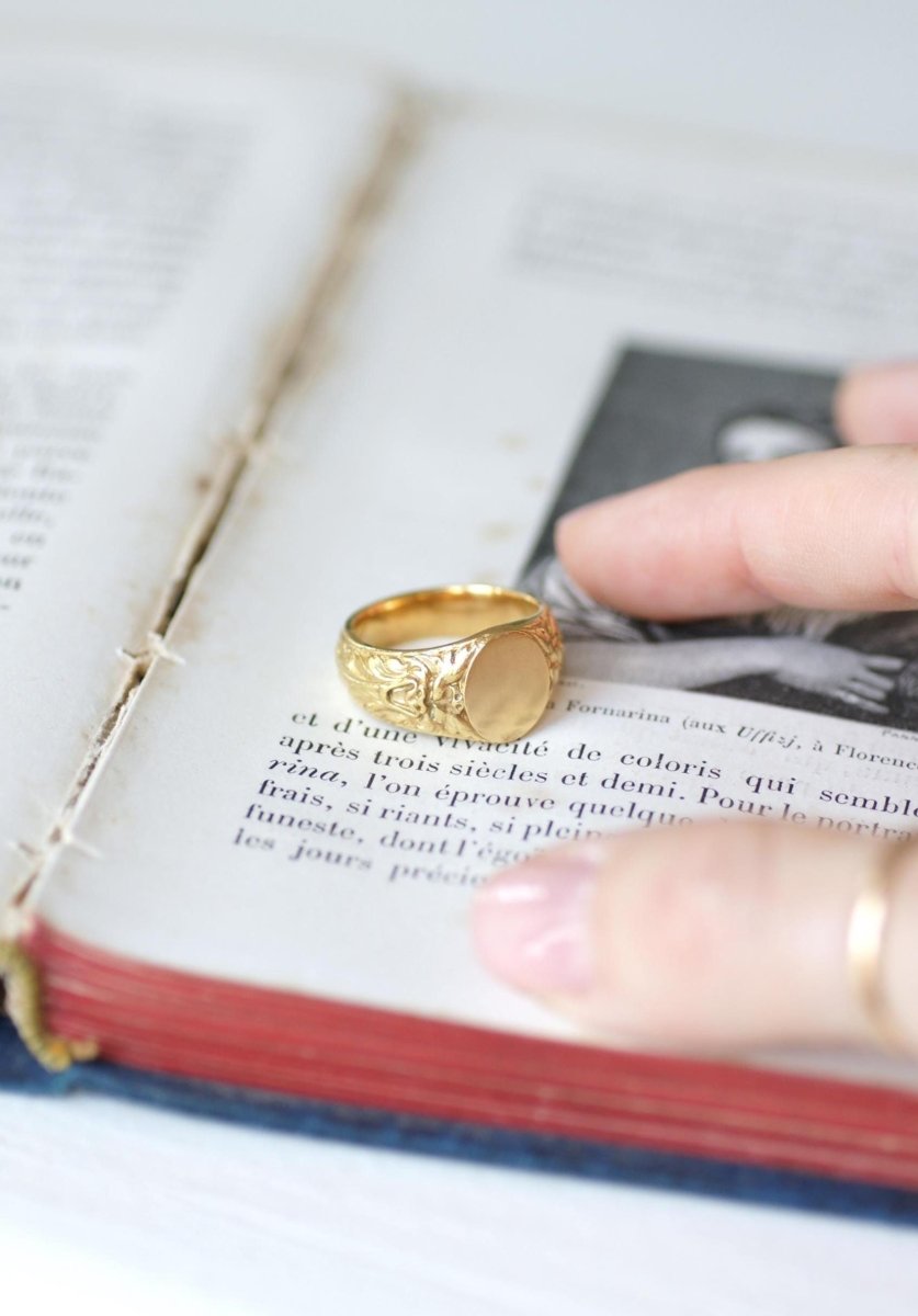 Chevalière Ancienne Tête de Faune en Or Jaune - Castafiore