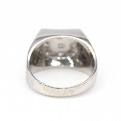 Chevalière en or blanc et diamants - Castafiore