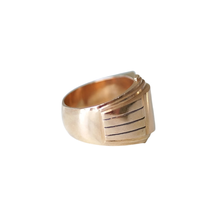 Chevalière Tank en or rose - Castafiore