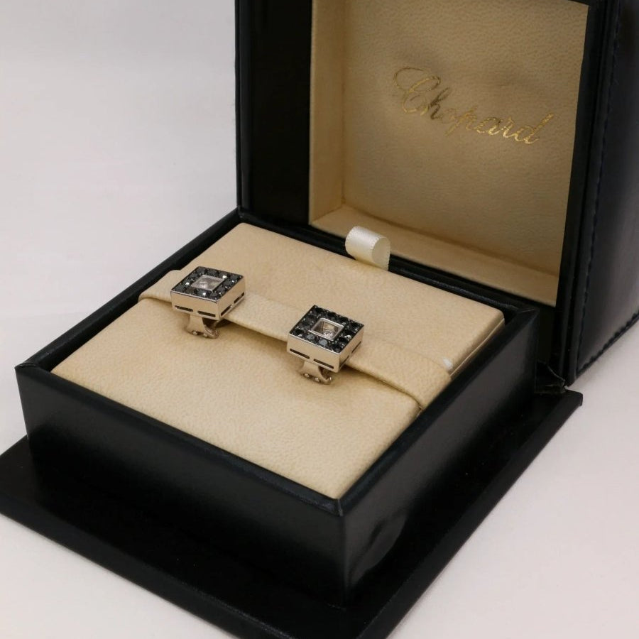 CHOPARD Boucles d'oreilles Happy Diamonds diamants noirs - Castafiore