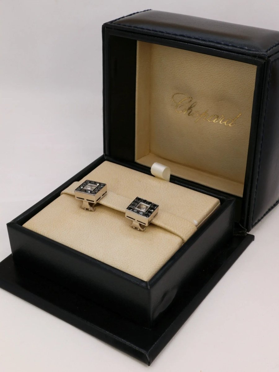 CHOPARD Boucles d'oreilles Happy Diamonds diamants noirs - Castafiore